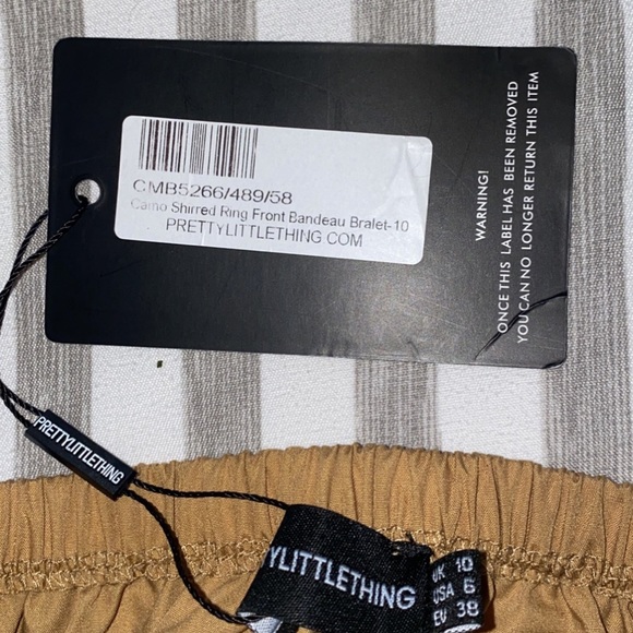 Camel shirred ring front bandeau bralet - Picture 2 of 4